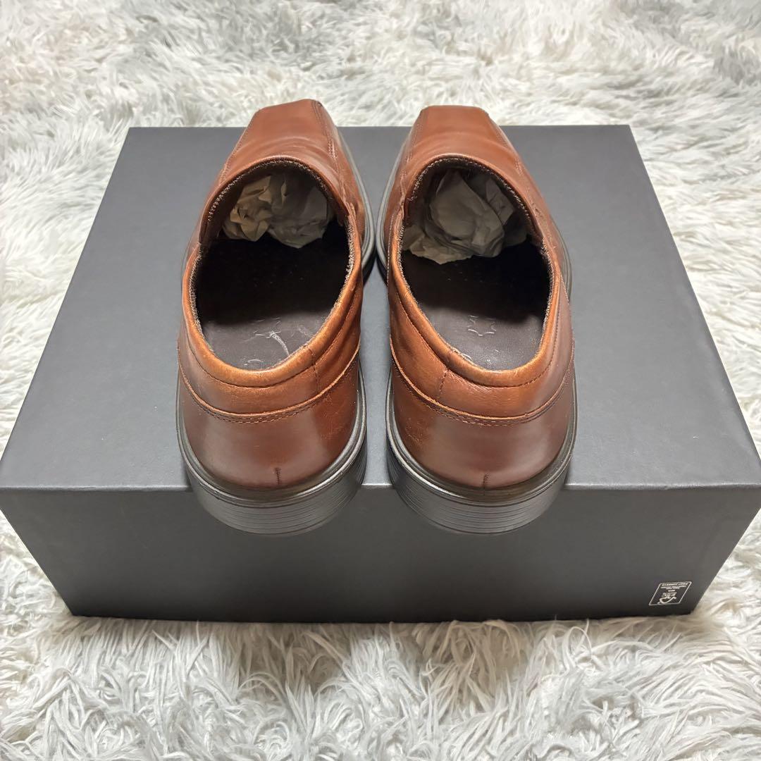 【良品】ECCO 本革 サイドゴア スリッポン 42〈参考価格17,949円〉