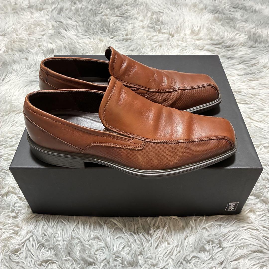 【良品】ECCO 本革 サイドゴア スリッポン 42〈参考価格17,949円〉