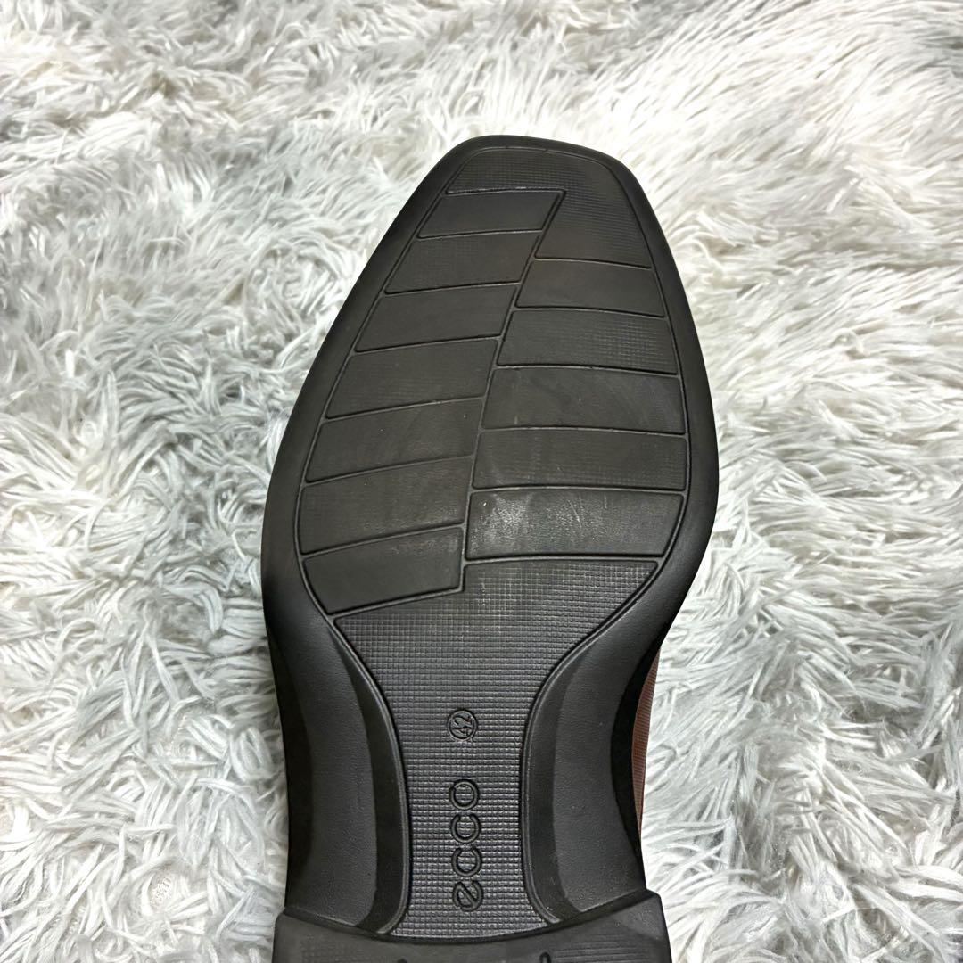【良品】ECCO 本革 サイドゴア スリッポン 42〈参考価格17,949円〉