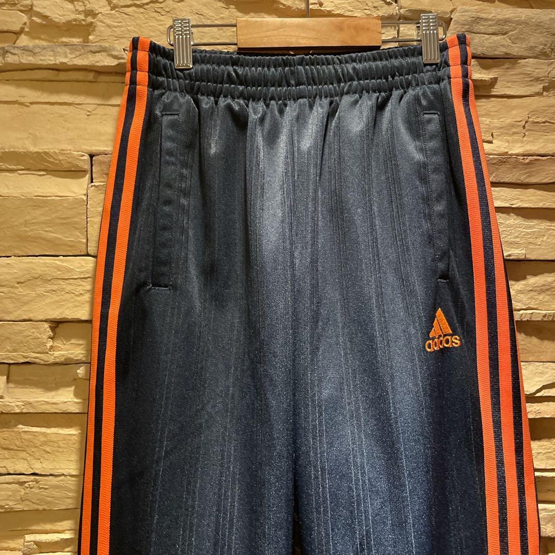 美品】y2k/在原みゆ紀/adidas/トラックパンツ/ネイビー×オレンジ