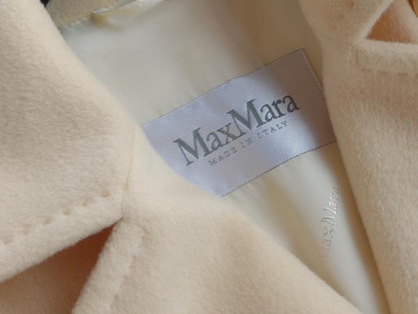MaxMara■マックスマーラカシミアウールベルテッドコート白タグ40アイボリー