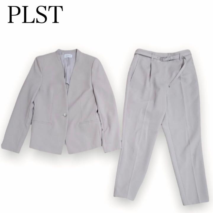 PLST プラステ ノーカラーセットアップ パンツスーツ 大きいサイズ 上質 ノーカラーセットアップ PLST プラステ ノーカラーセットアップ パンツスーツ 大きいサイズ 上質 ノーカラーセットアップ