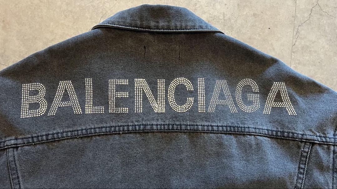 BALENCIAGA ラインストーン デニムジャケット