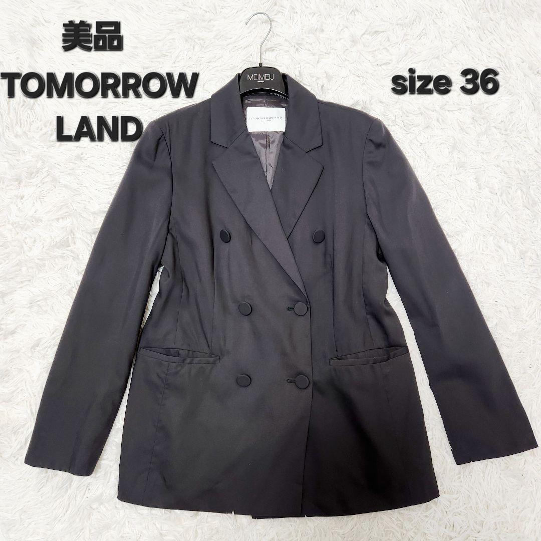 【美品】TOMORROWLAND 現行 ダブルジャケット 黒 グレー 36
