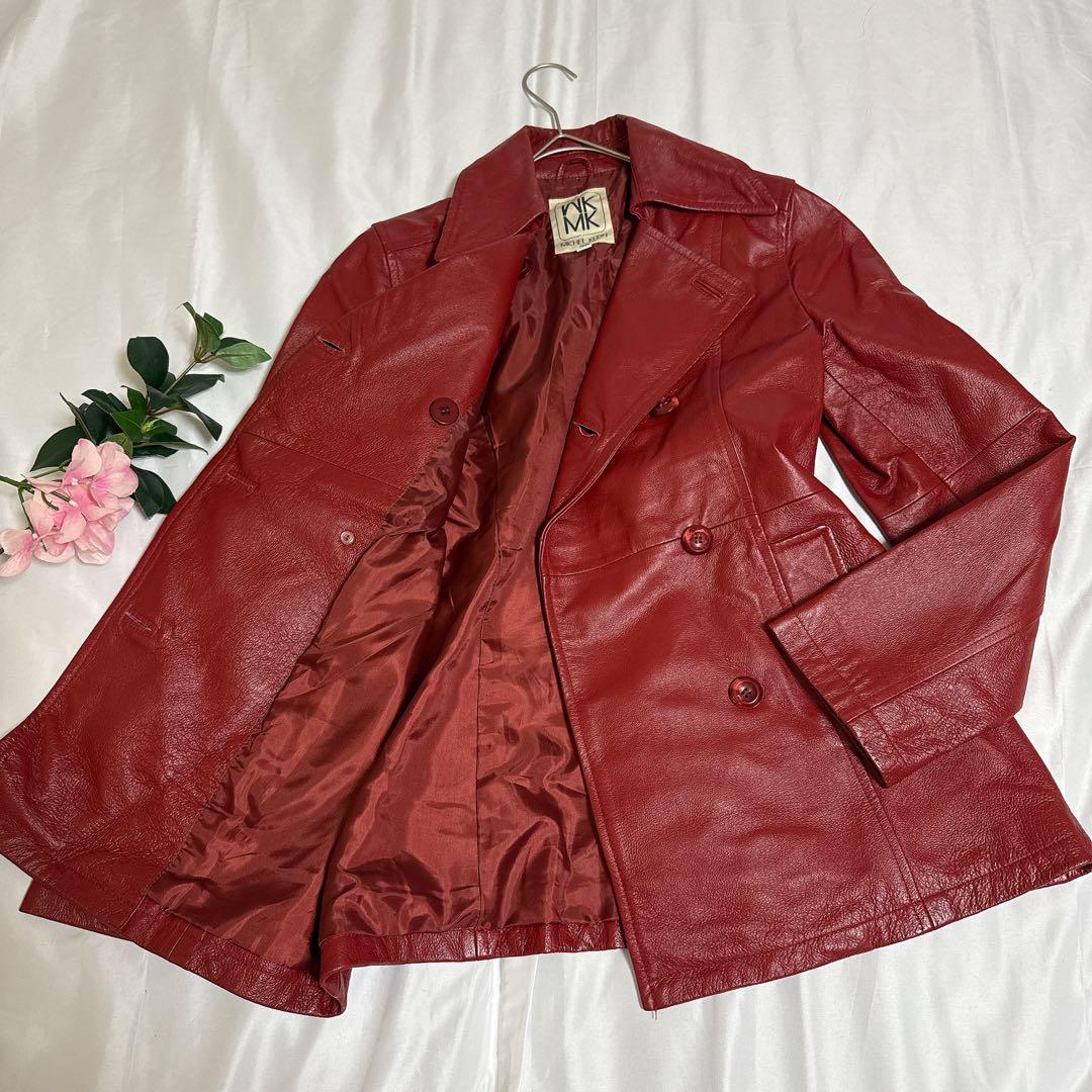 MICHEL KLEIN ミッシェルクラン レザージャケット L レッドL MICHEL KLEIN