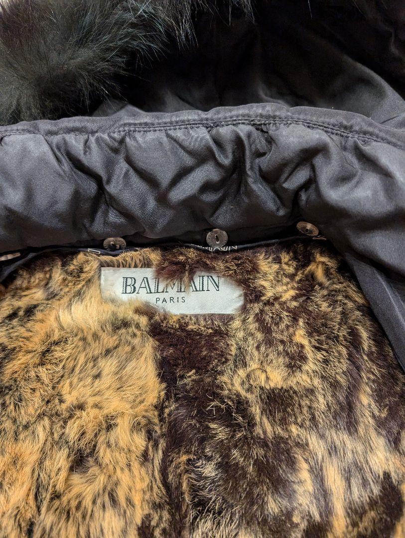 BALMAIN バルマン ダウンジャケット ライナー付 シルク Lサイズ 黒色