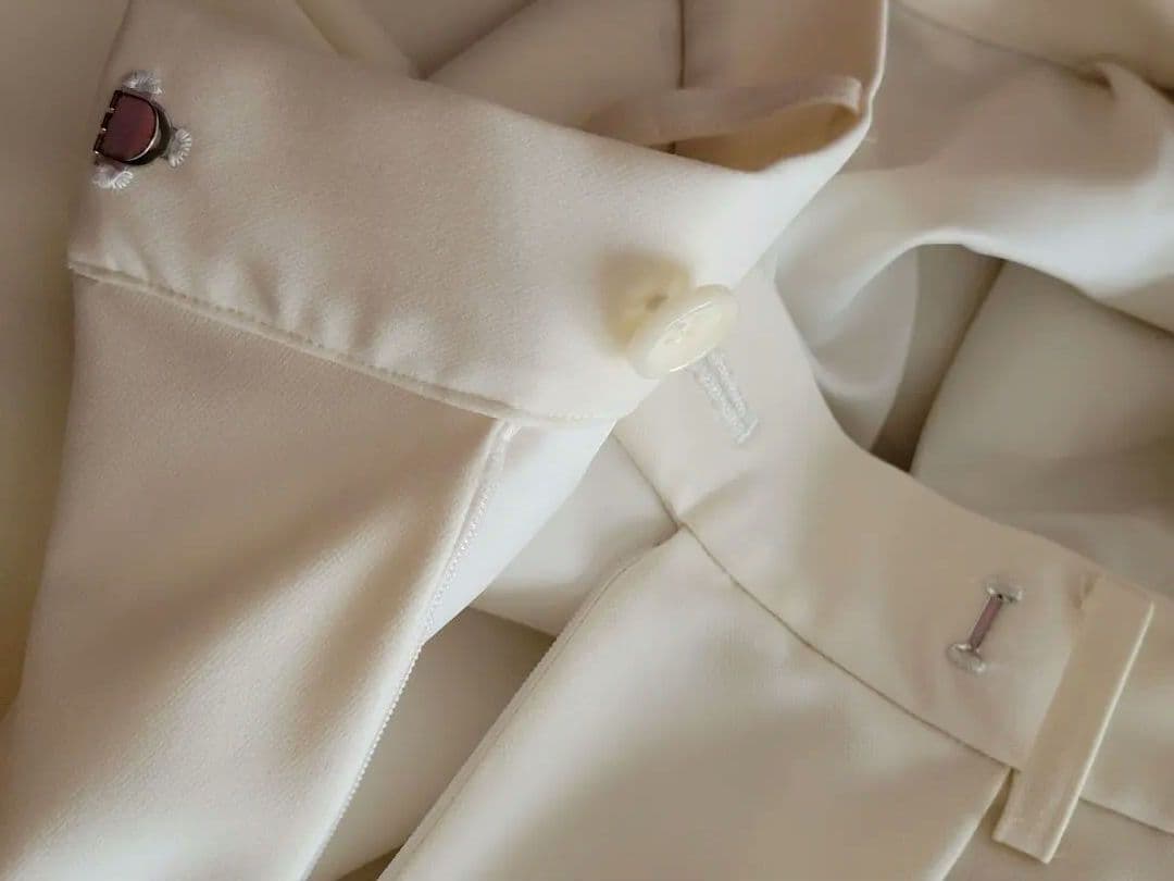 ソージュ★ファインタックパンツ★ホワイトM ソージュ★ファインタックパンツ★ホワイトM