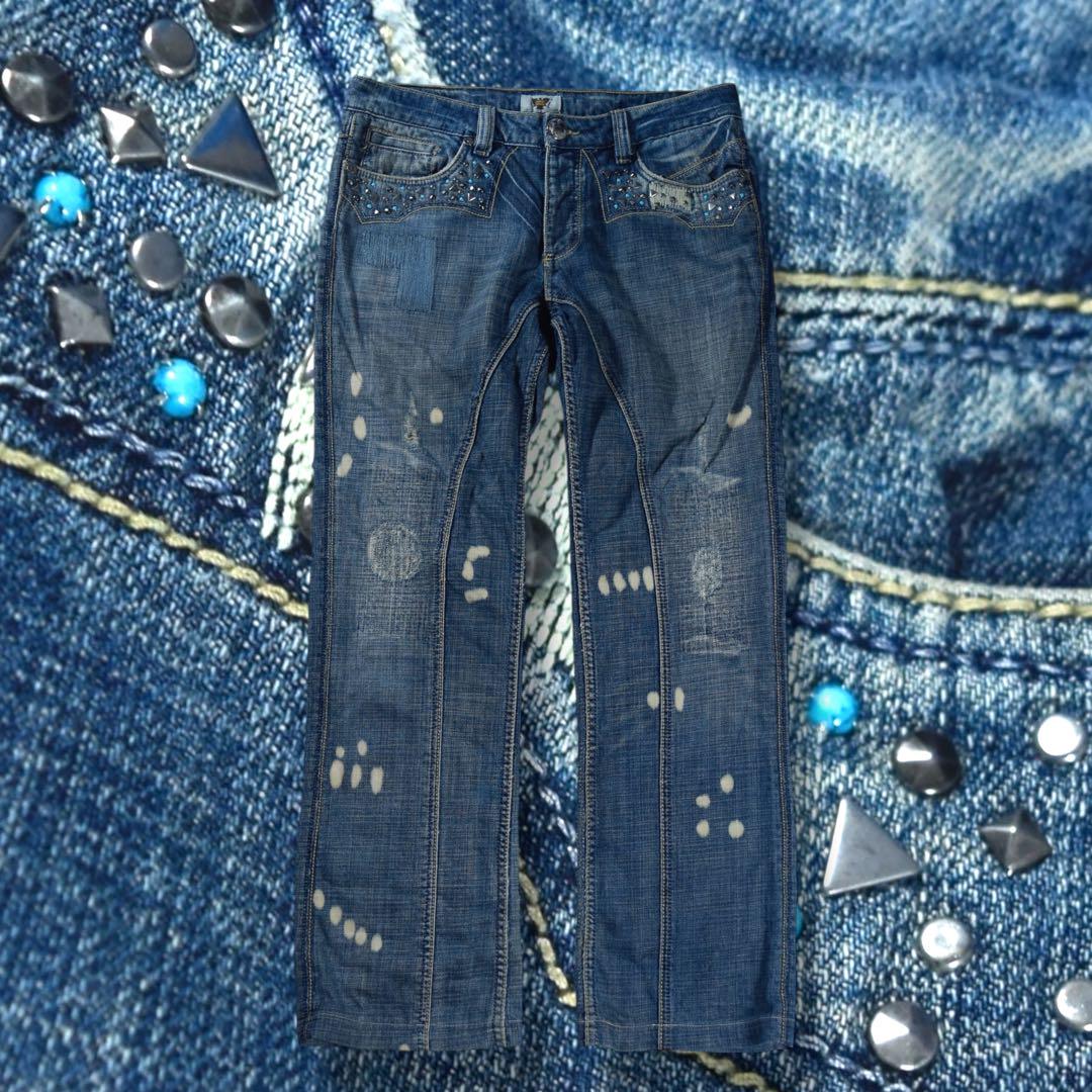 archive ANTIK DENIM ストレートデニム 立体裁断 スタッズ