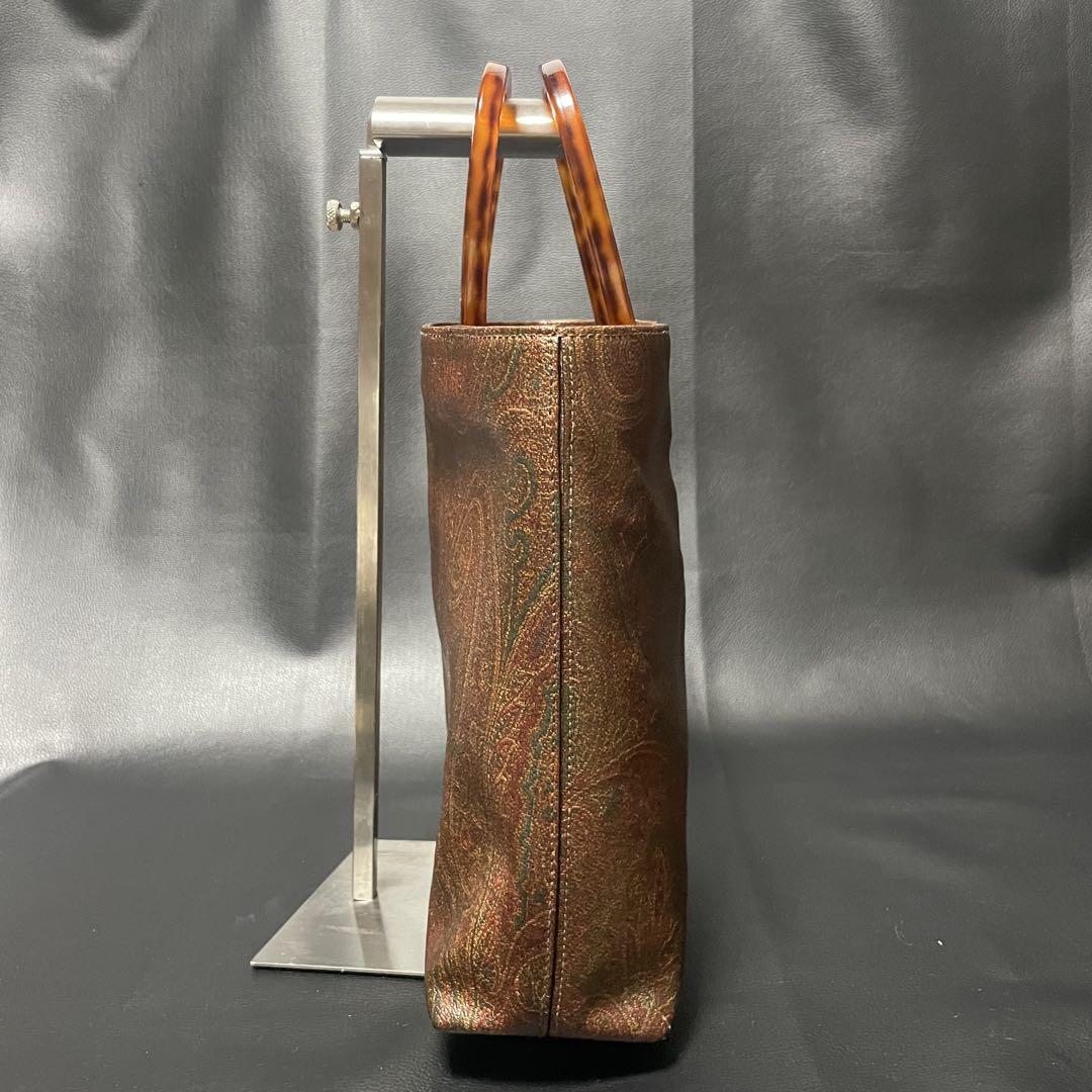 お歳暮 2025 ETRO PVC ペイズリー ハンドバッグ 鼈甲ハンドル エトロ バッグ