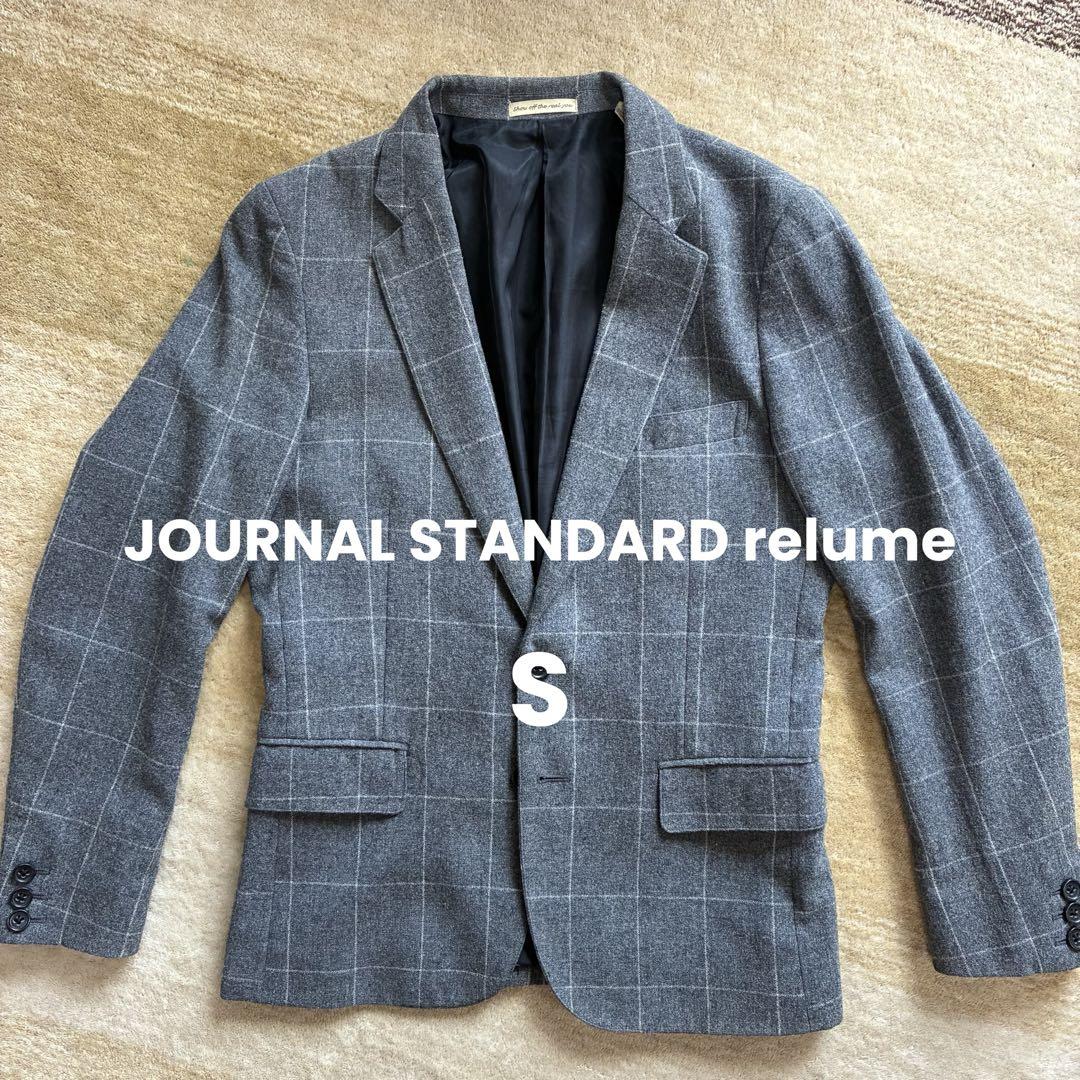 relume グレー チェック柄 テーラード ジャケット スーツ スーツ S