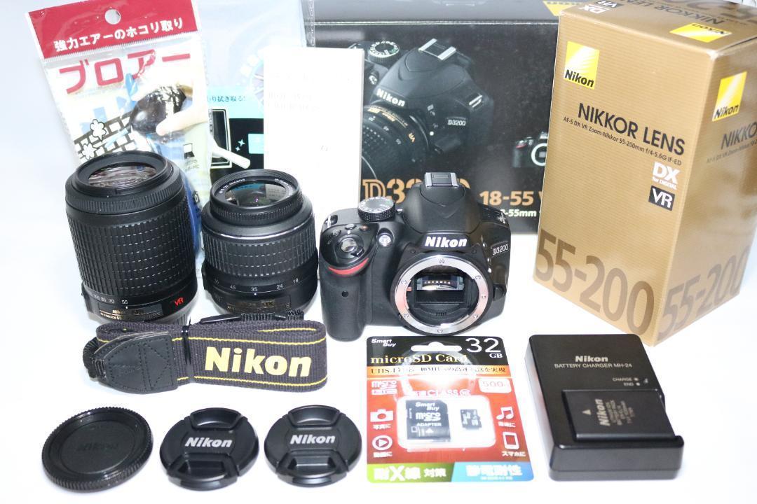 初心者おすすめセット⭐️Nikon D3200⭐️スマホ転送できる♪⭐️一眼レフ 初心者おすすめセット⭐️Nikon D3200⭐️スマホ転送できる