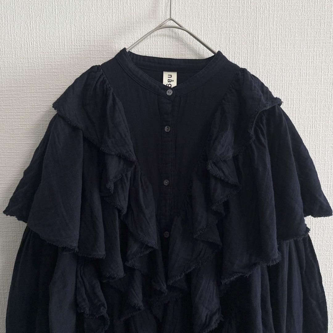 nagonstans コットンガーゼフリルブラウス ナゴンスタンス