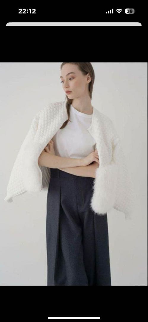 maison de dolce. メゾンドドルチェ ファーリーニット ホワイト - メルカリ