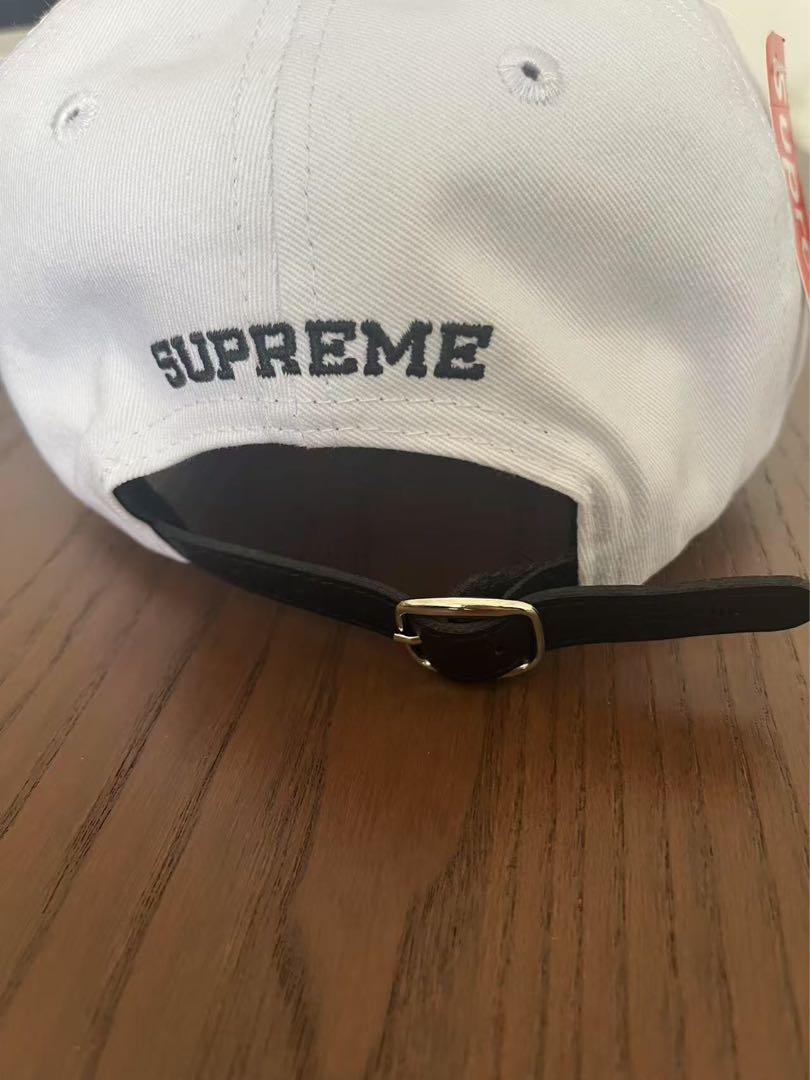 SUPREME S刺繍キャップ ホワイト/ブラック