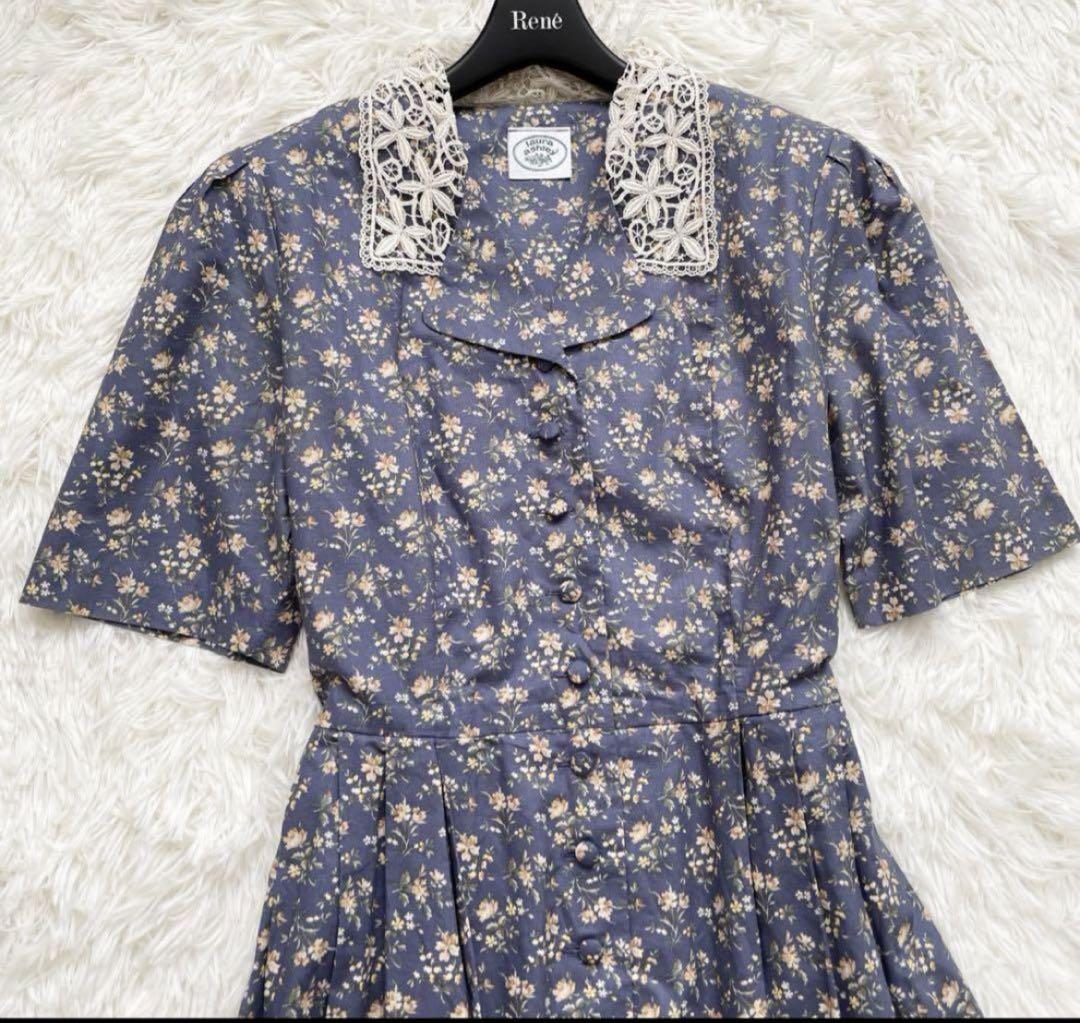 美品 ローラアシュレイ ロングワンピース ギャザー 花柄 美シルエット 美品 ローラアシュレイ ロングワンピース ギャザー 花柄 美