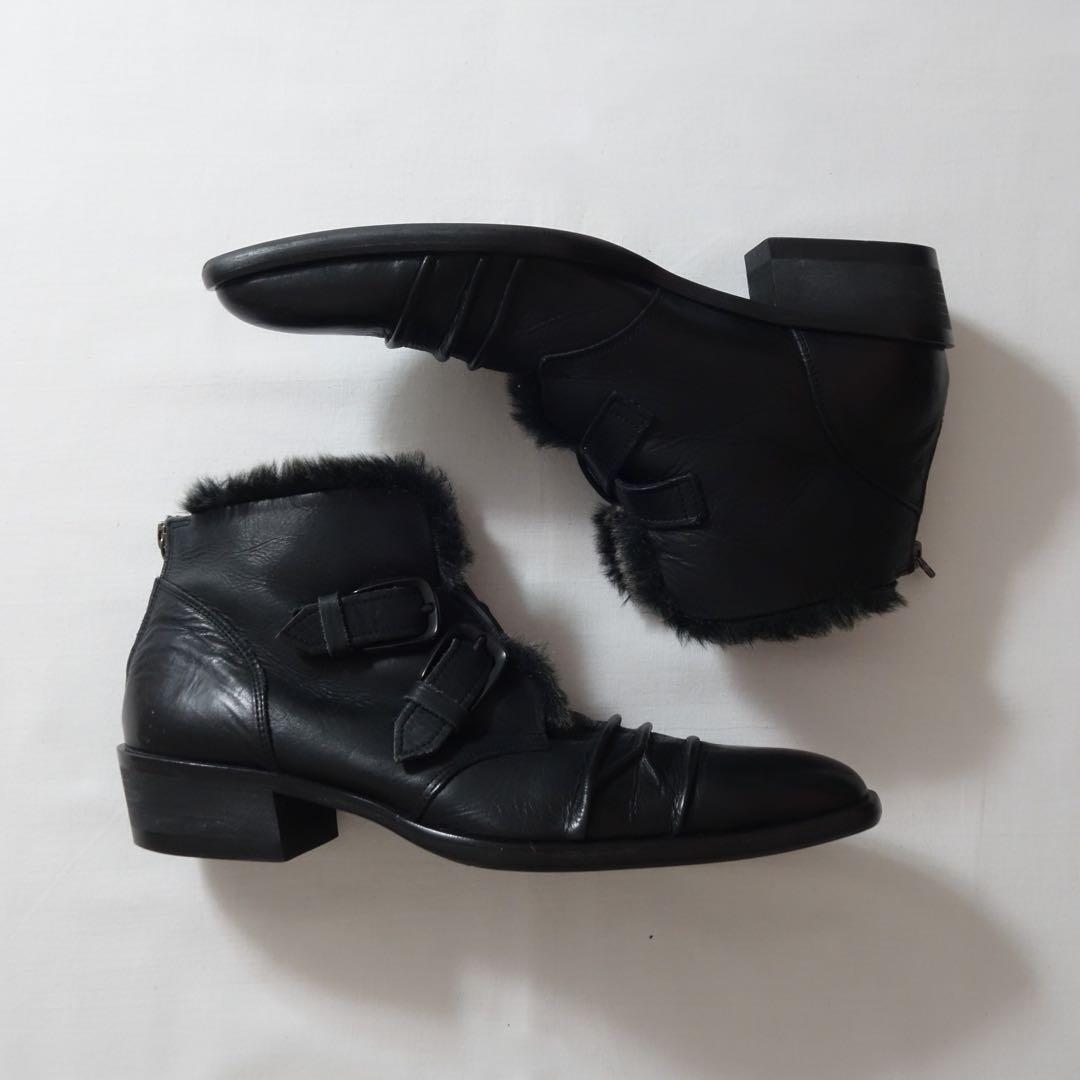 Tornado Mart Fur Belt Leather Boots vkei27cm TORNADO MART