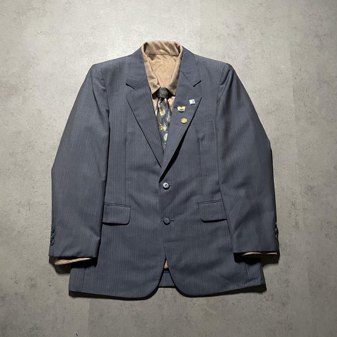 特注【vintage】セットアップ シングルスーツ カジュアル　くすみブルー