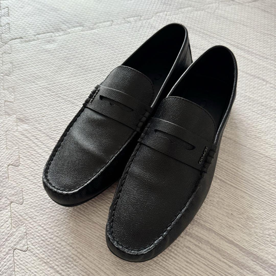 coach ローファー　ドライビングシューズ COACH コーチ ドライビングシューズ 黒 ローファー レザー メンズ