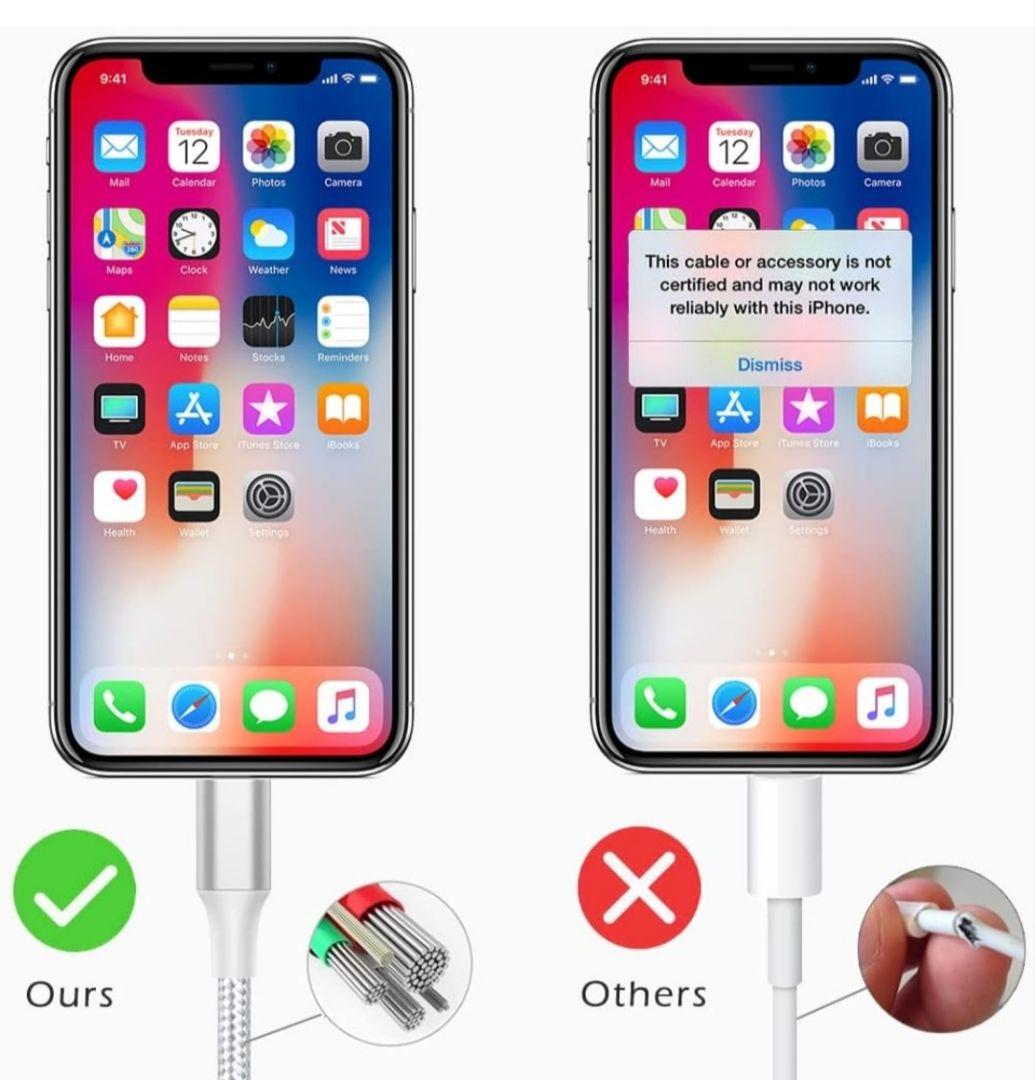 まとめ売り 6本 2m iphone 充電 LightningケーブルMFi認証