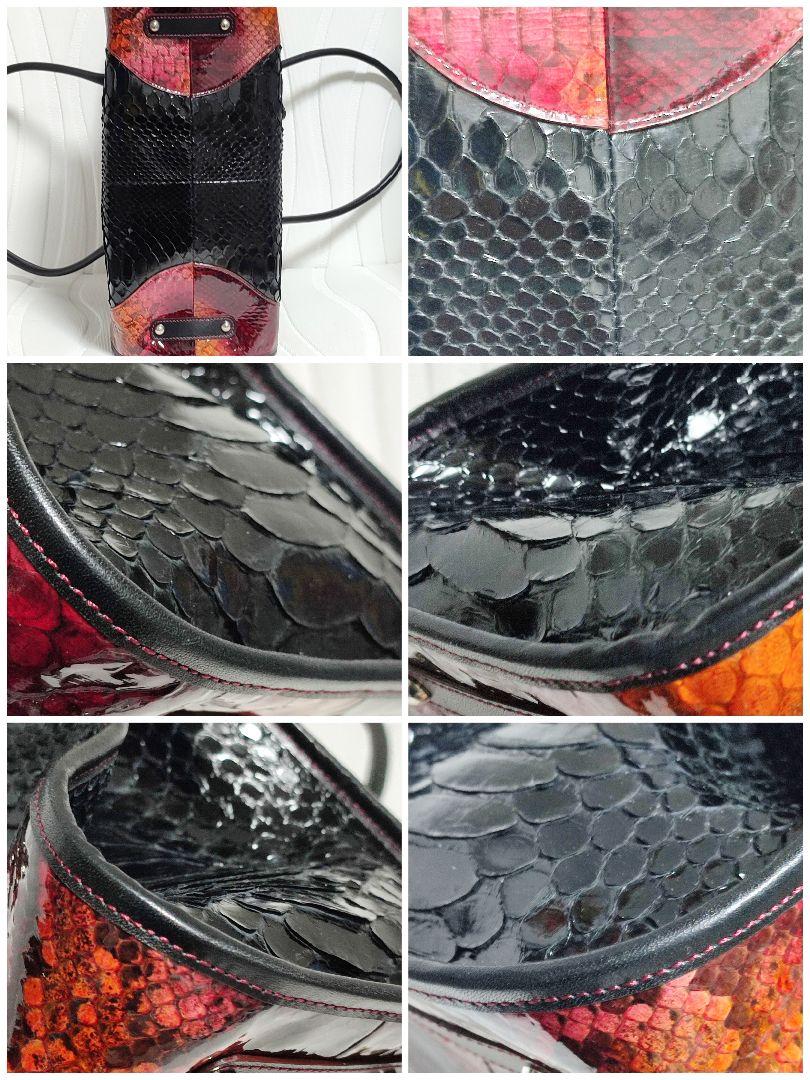 極美品 JRA COTO ダイヤモンドパイソン ハンドバッグ エキゾチックレザー