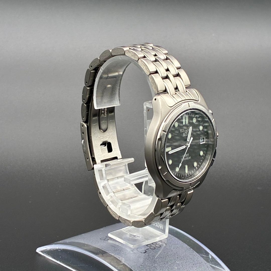 極美品【稼働品】SEIKOセイコースピリットAGS　ブラック　シルバー　自動巻き