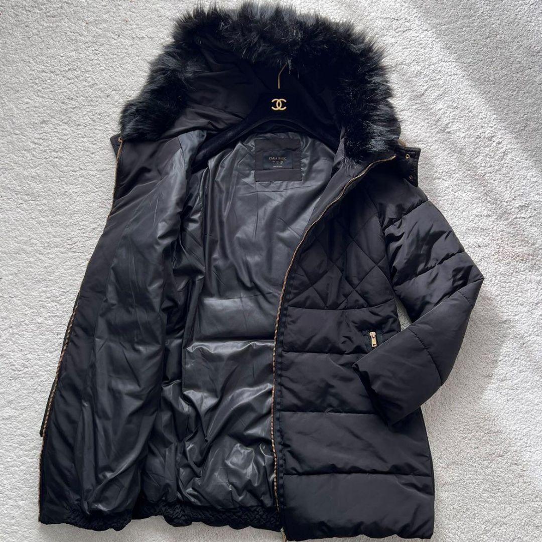 ✨超美品✨ZARA ザラ ダウンジャケット キルティング Aライン 黒 ファー ✨超美品✨ZARA ザラ ダウンジャケット キルティング Aライン 黒 ファー