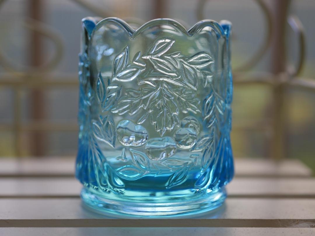Fenton L.G Wright ヴィンテージガラス チェリー柄爪楊枝入れ