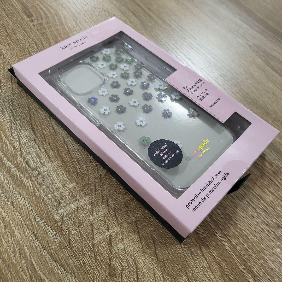 iPhone14 ケイトスペード(R)ハイブリッドケース フラワーズ