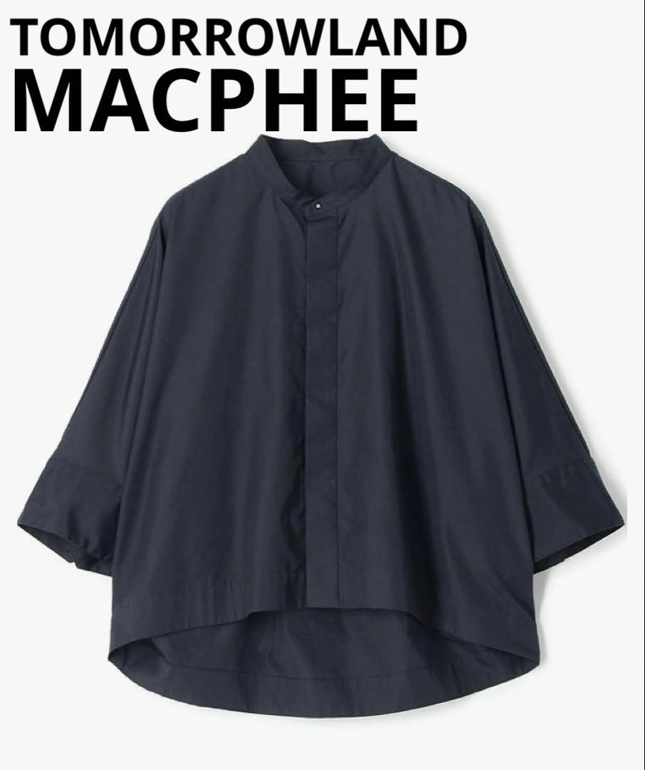 MACPHEE マカフィー コットンブロード ハーフスリーブシャツ ネイビー