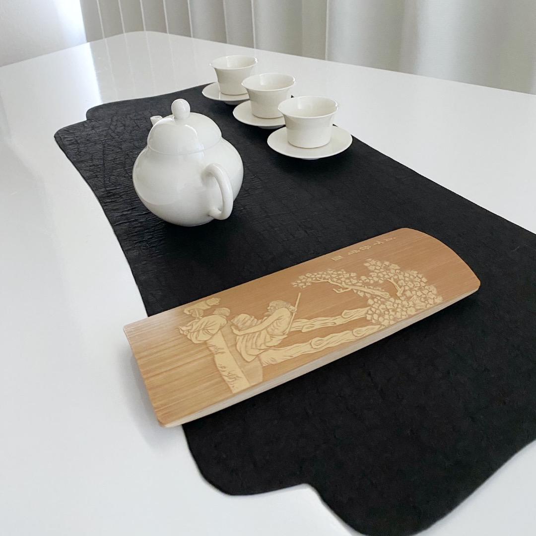 ハンドメイド 彫刻 カービング中国茶 台湾茶 道具 煎茶道 竹 ちゃそく 茶則