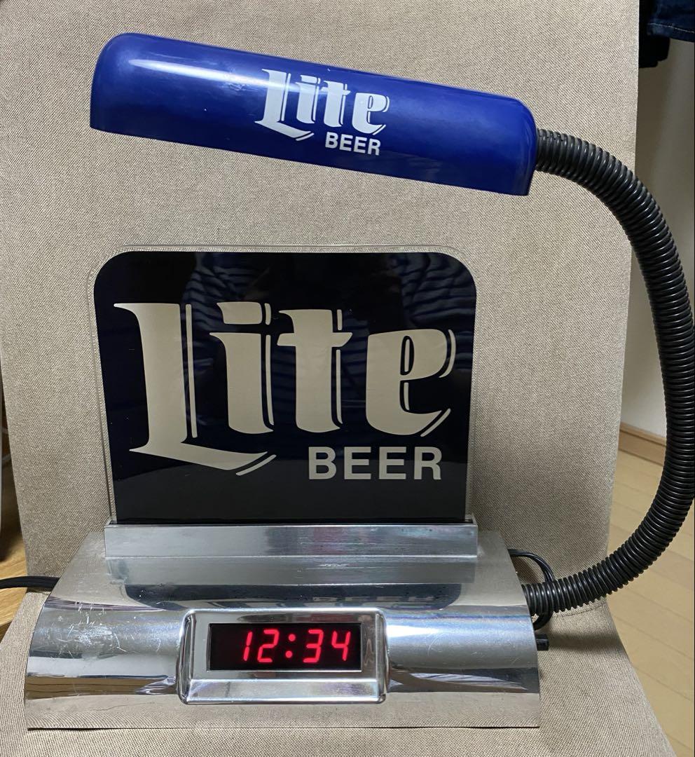 最終値下げ！希少品！！　LiteBEER ライトビール　卓上ライト　時計付
