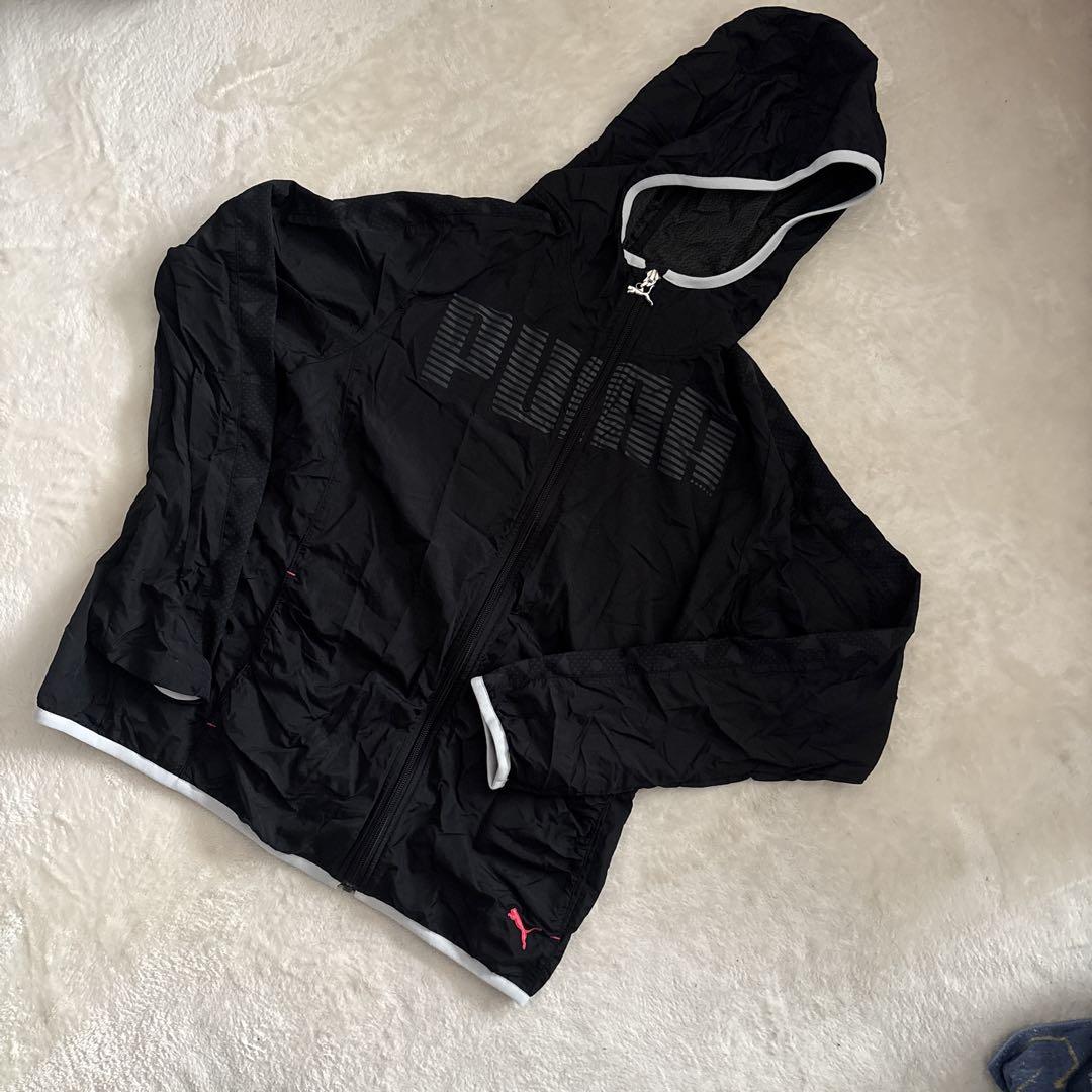 Puma フード付きウィンドブレーカー 上下黒 痛み、擦れなし