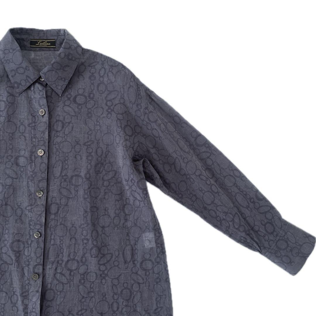 極美品 Leilian レリアン シルクコットンブラウス チュニック シャツ