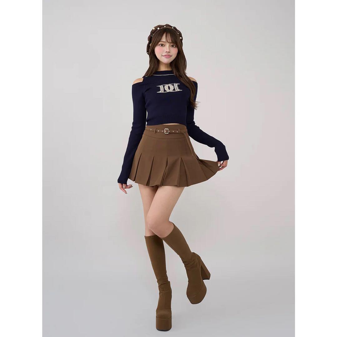 ダーリッチ レイヤードライクロゴニットトップス