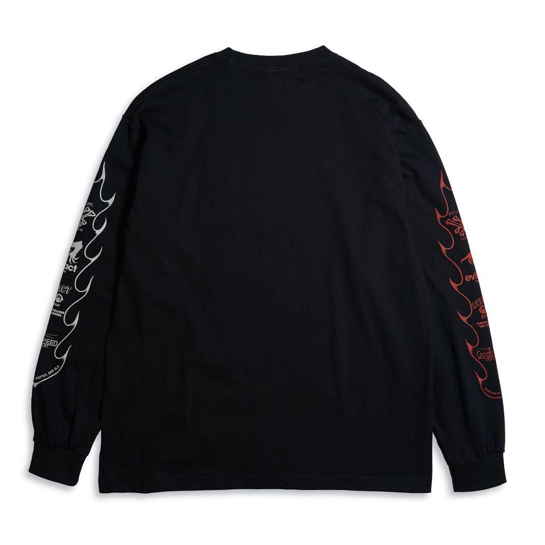 本店限定 イーヴルアクト 一周年記念 ロンT 長袖 黒×オレンジ XL 最安