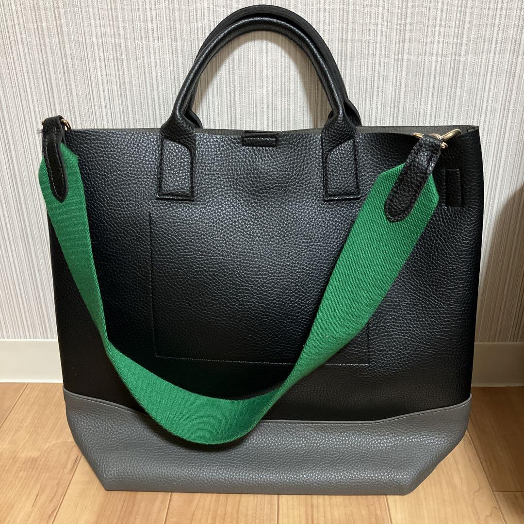 antic rag バイカラーショルダートートバッグ 超美品 ブラック