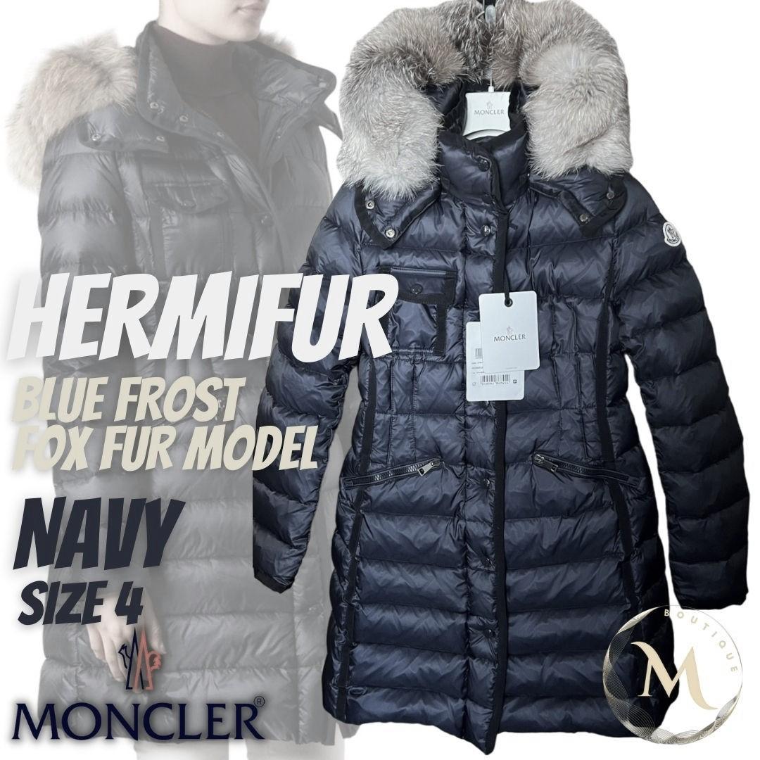 新品未使用☆MONCLER HERMIFUR foxfur ロングダウン 4 紺 - メルカリ