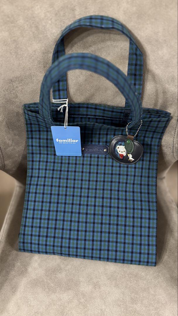familiar チェック柄 手提げ トートバッグ