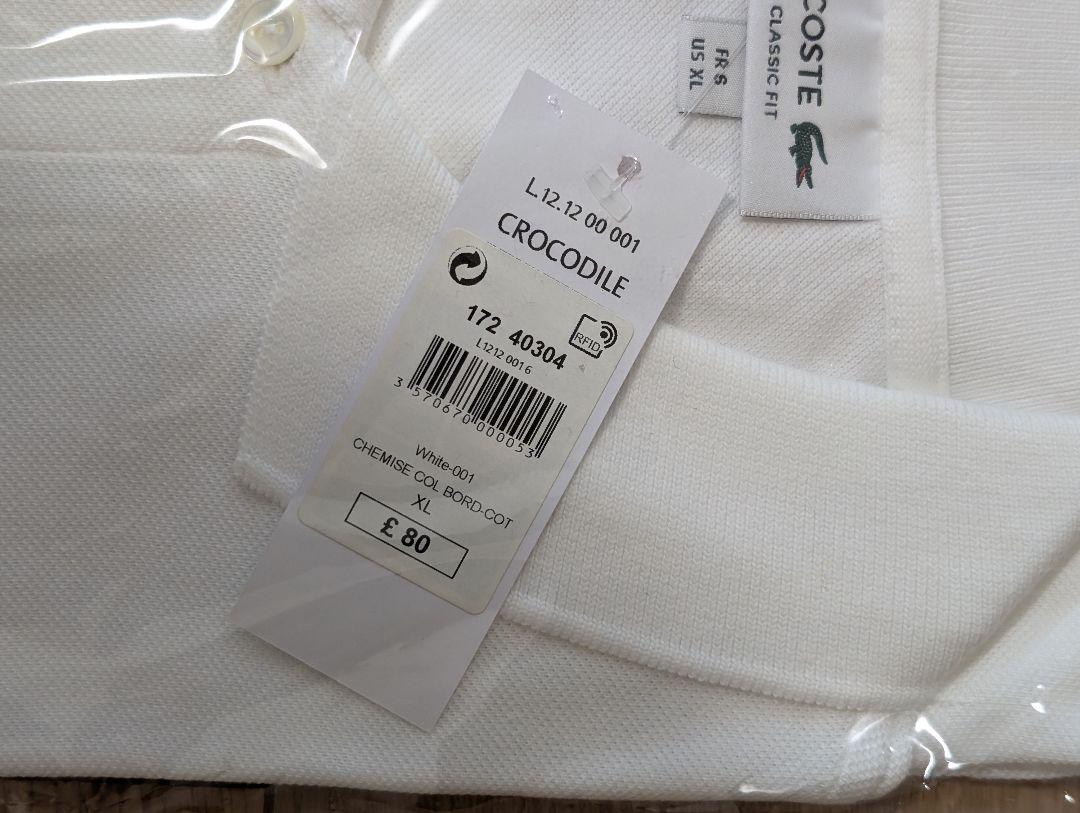 【新品】LACOSTE ポロシャツ 半袖　 白②　L1212
