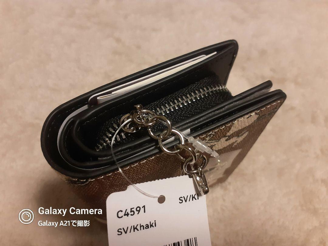 新品 コーチ COACH スヌーピー 二つ折り財布 C4591 ブラウン系
