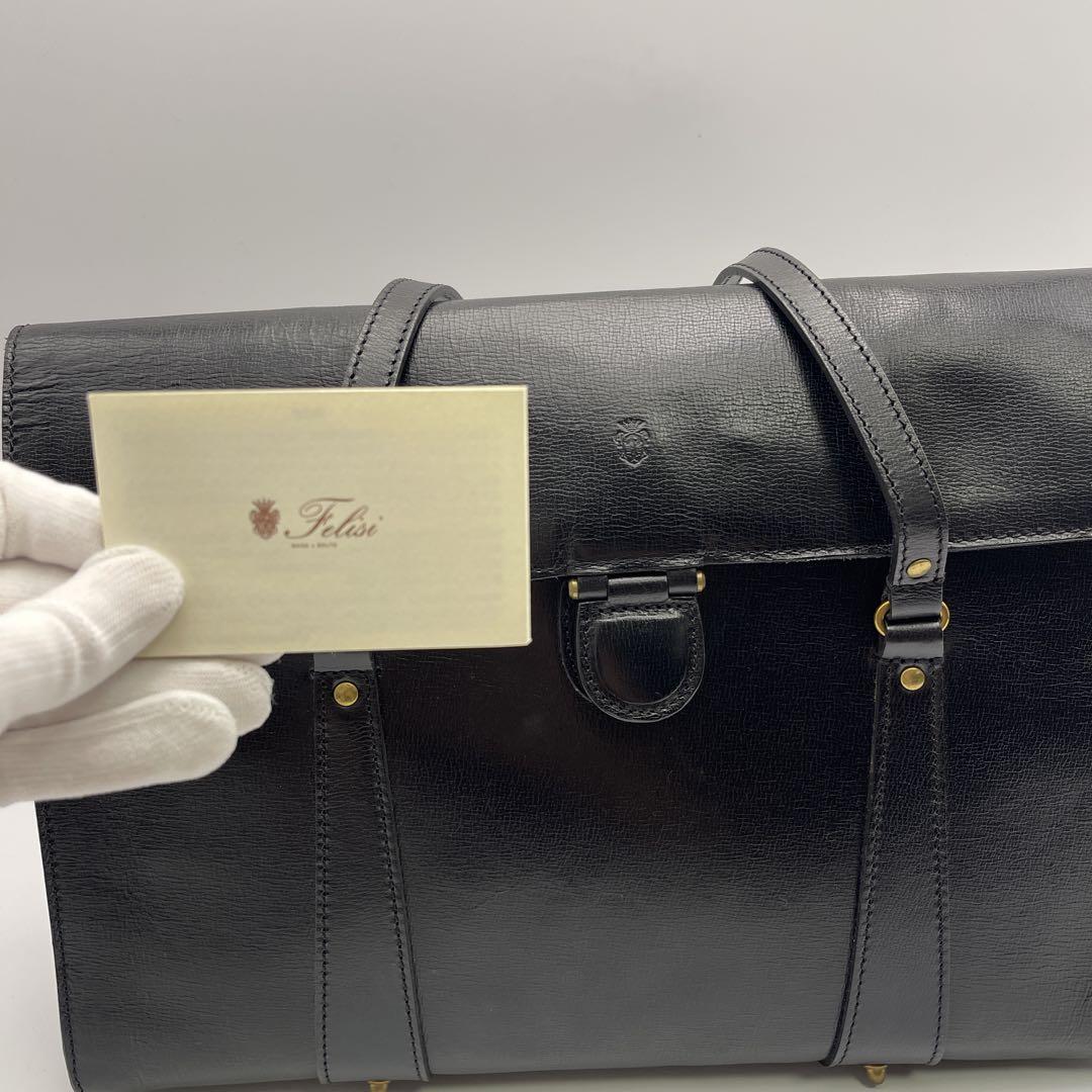Felisi レザーハンドバッグ ブラック 美品 本革 トートバッグ13