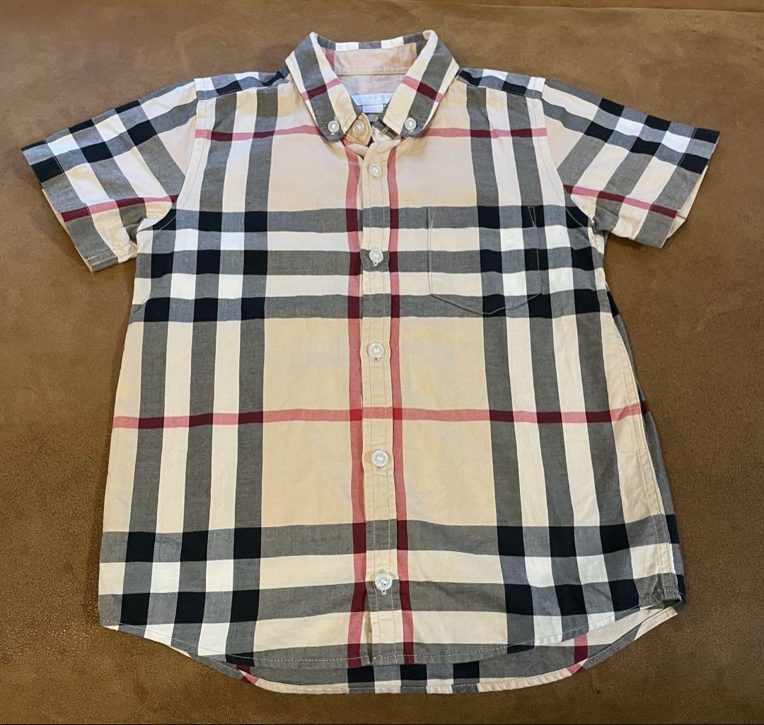 Authentic Burberry Children Boys Nova Check Plaid Button