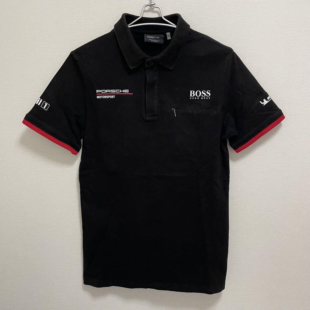 PORSCHE ポルシェ HUGO BOSS バックプリント 半袖ポロシャツ