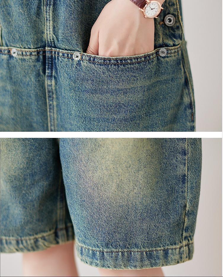 大きいサイズ レディース サロペット　パンツ　ハーフ　デニム　新品