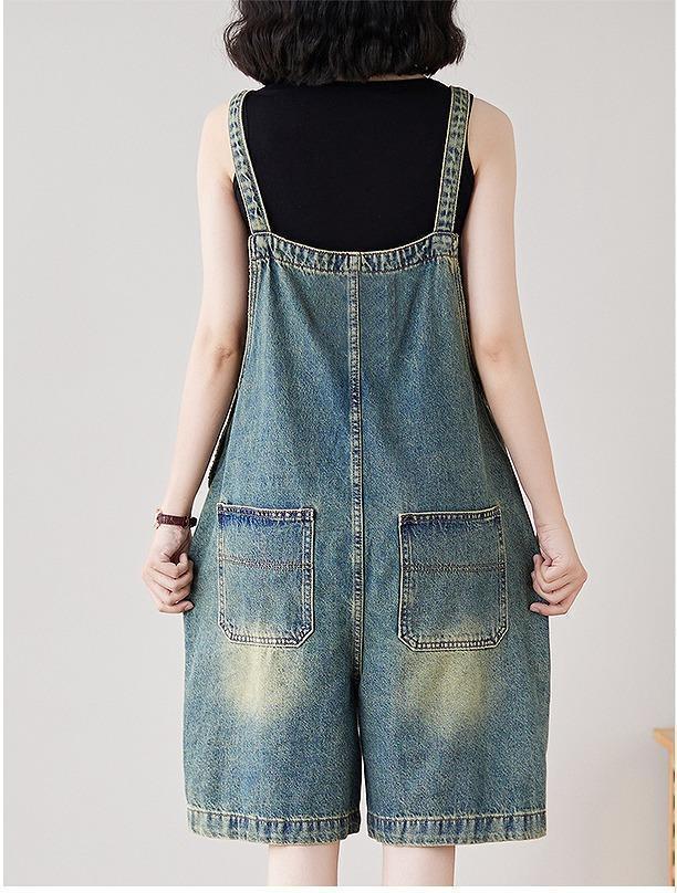 大きいサイズ レディース サロペット　パンツ　ハーフ　デニム　新品