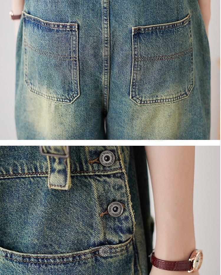 大きいサイズ レディース サロペット　パンツ　ハーフ　デニム　新品