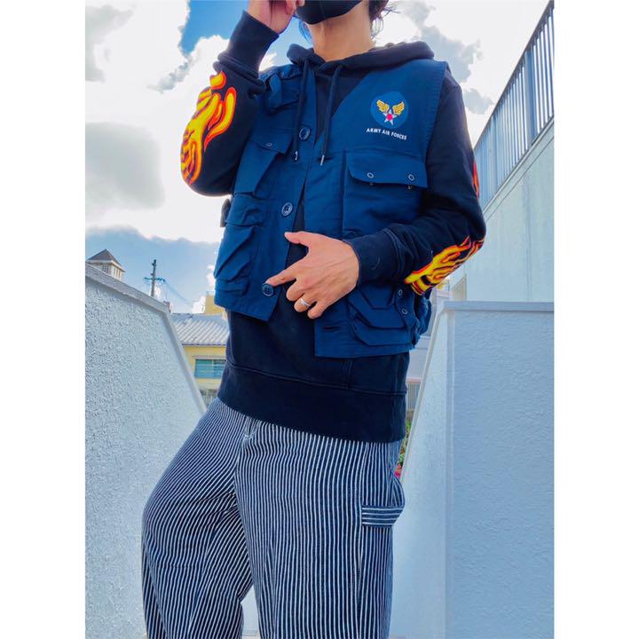 90s vinvage 【美品】type-c 他収納　ミリタリーベスト　バイカー