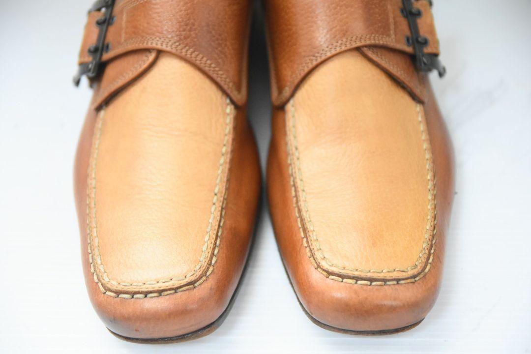 Bottega Veneta モンクストラップ ブラウン カーフ 25cm - メルカリ