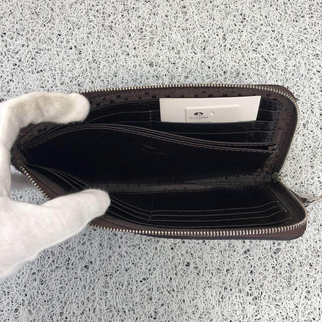 ★箱付き★ PELLE BORSA ペレボルサ 長財布 L字ファスナー ブラウン