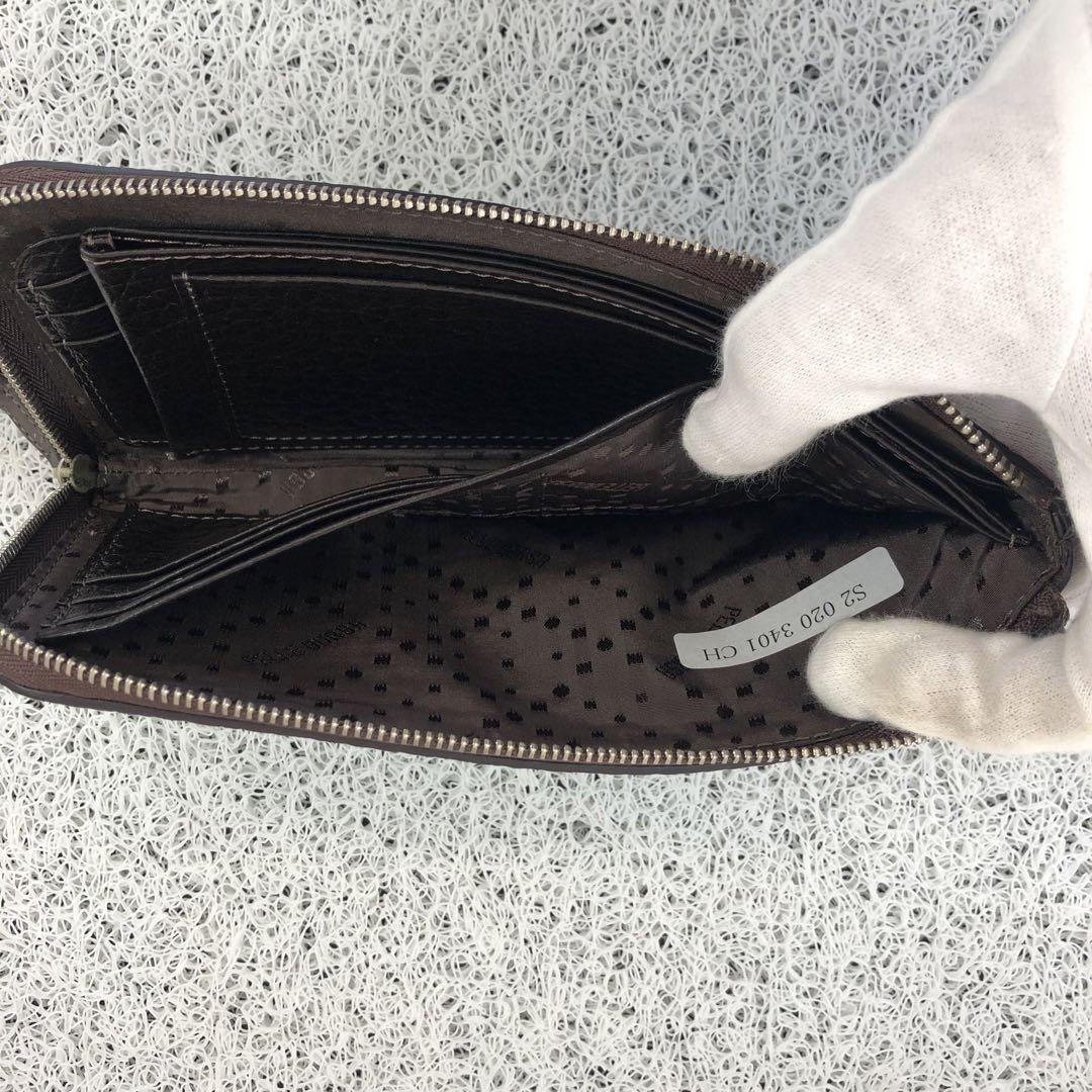 ★箱付き★ PELLE BORSA ペレボルサ 長財布 L字ファスナー ブラウン